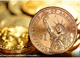 Dollar index edges higher but gains capped