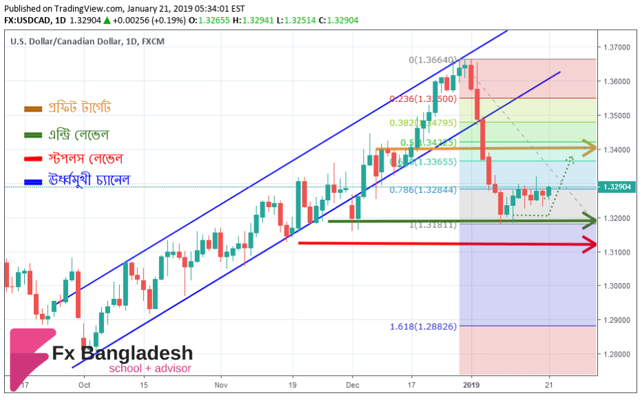 USDCAD Technical Analysis For January 21, 2019 - Price is heading Towards Fib 61% Retracement level Accordingly to Daily Time Frame